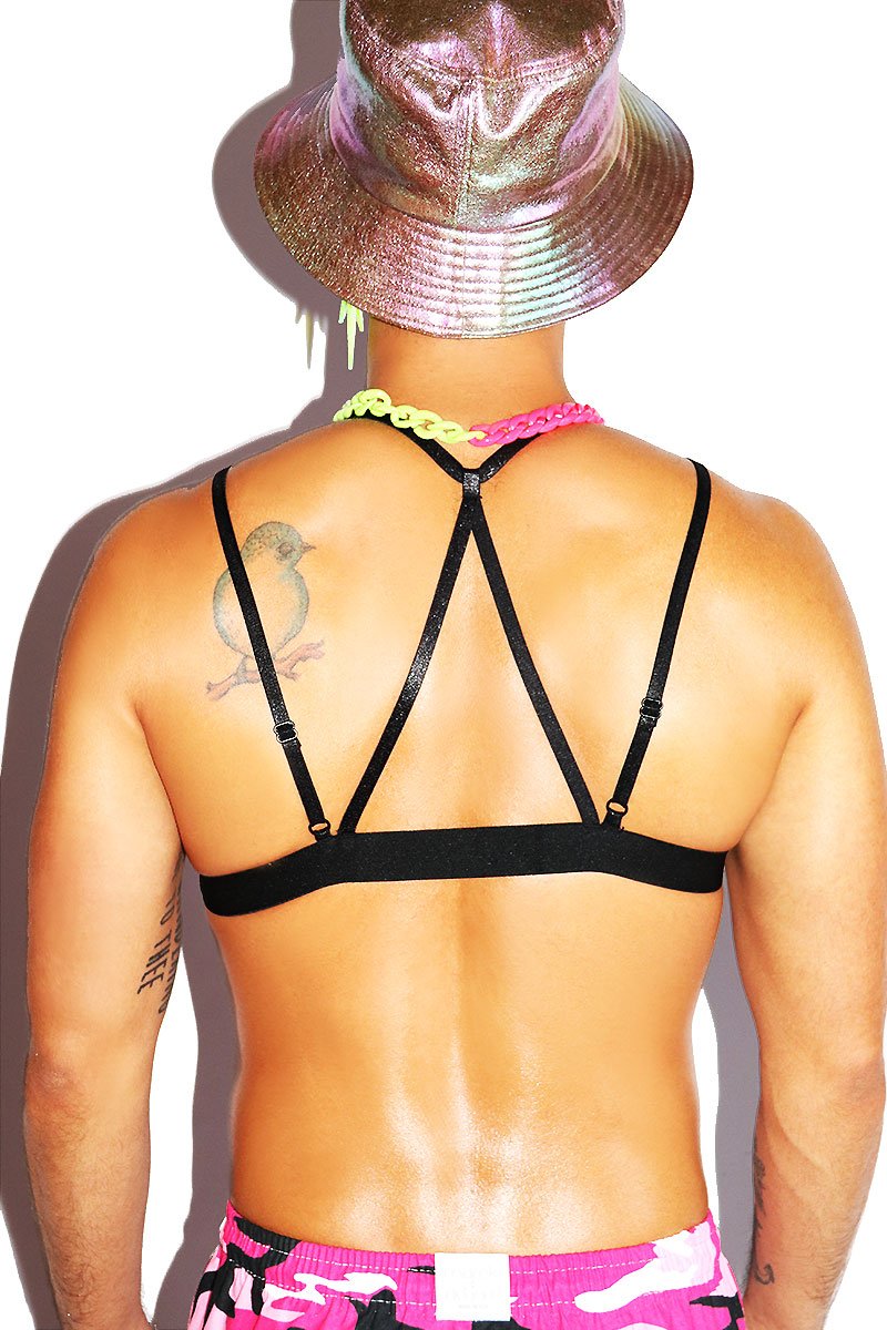 Cyber Mesh Crop Tank- Neon Pink