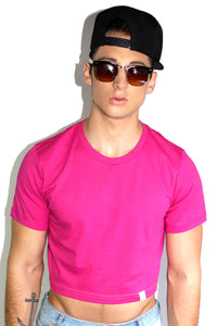 Core Crop Tee-Fuchsia