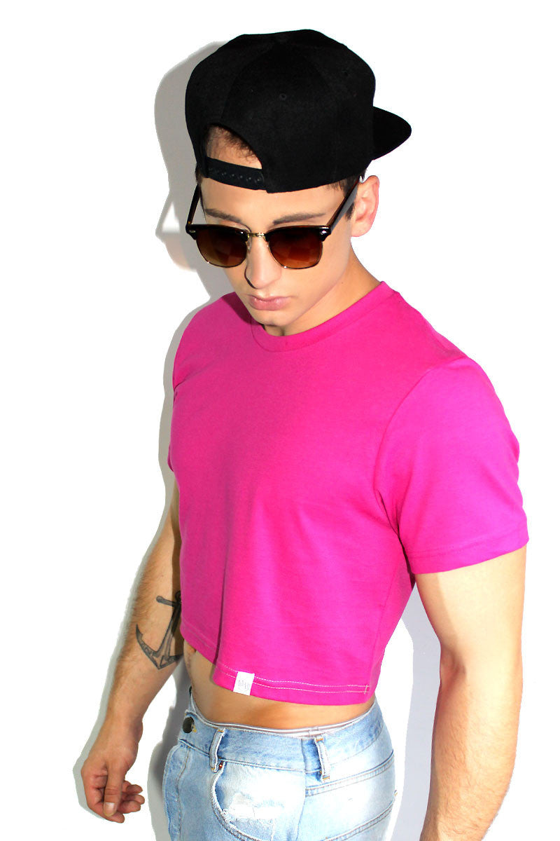 Core Crop Tee-Fuchsia