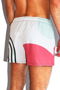Boho Print All Over Active Shorts- White