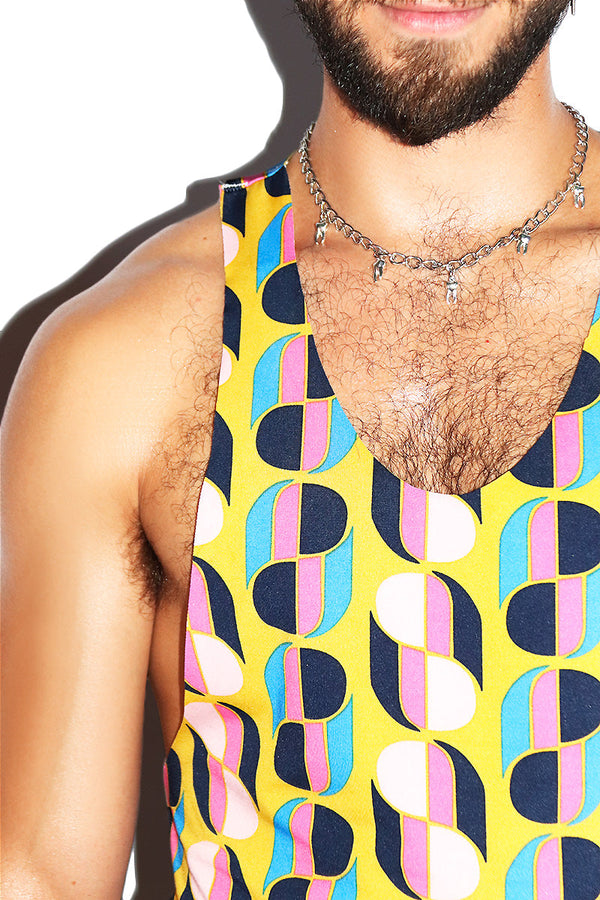 Brady Bitch Crop Racerback Tank- Yellow