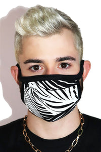 Jungle Monochrome Face Mask- Black