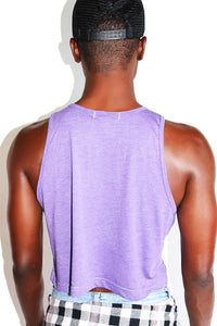 Moon Shine Alien Crop Racerback Tank-Purple