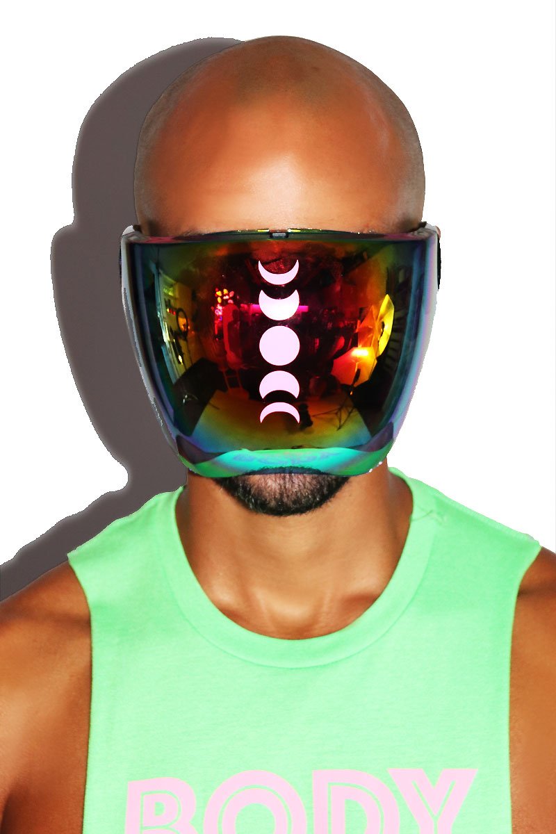 Moon Cycles Face Shield Sunglasses Mask- Pink