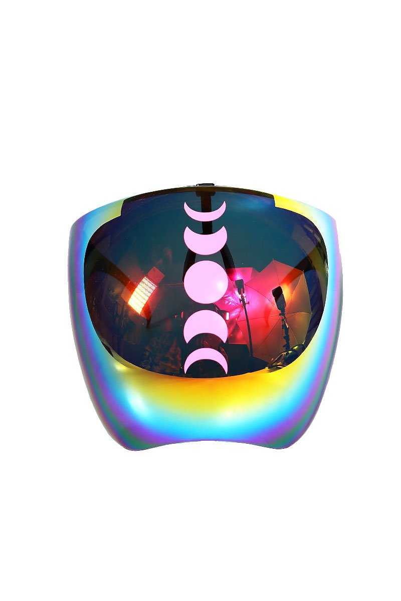 Moon Cycles Face Shield Sunglasses Mask- Pink