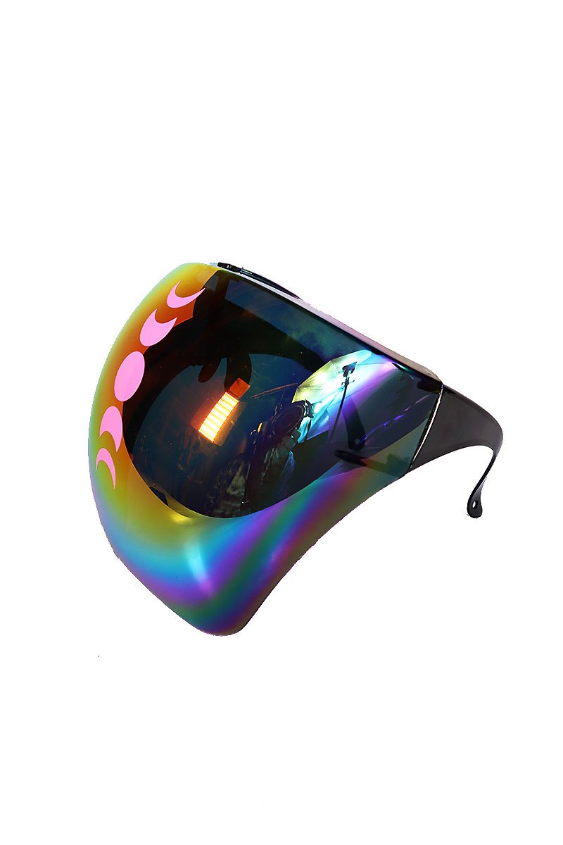 Moon Cycles Face Shield Sunglasses Mask- Pink