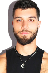 Cosmic Powers Moon Necklace - Silver