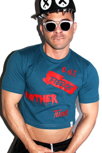 Mother Tucker Crop Tee- Deep Blue