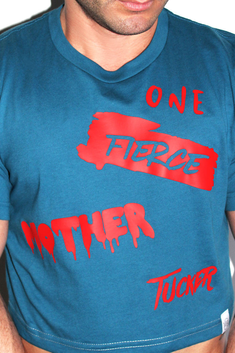 Mother Tucker Crop Tee- Deep Blue