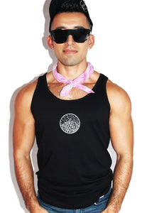 Night Geo Mountain Racerback Tank-Black