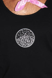 Night Geo Mountain Racerback Tank-Black