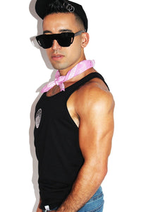 Night Geo Mountain Racerback Tank-Black