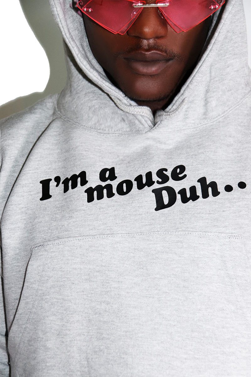 I'm a Mouse Crop Hoodie-Grey