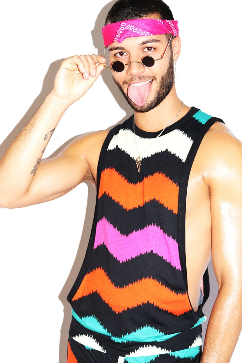 Neapolitan Chevron Low Arm Tank- Multi