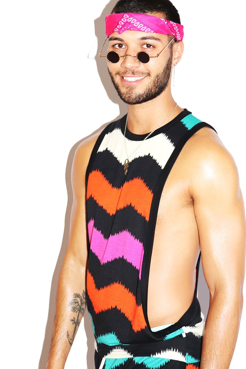 Neapolitan Chevron Low Arm Tank- Multi