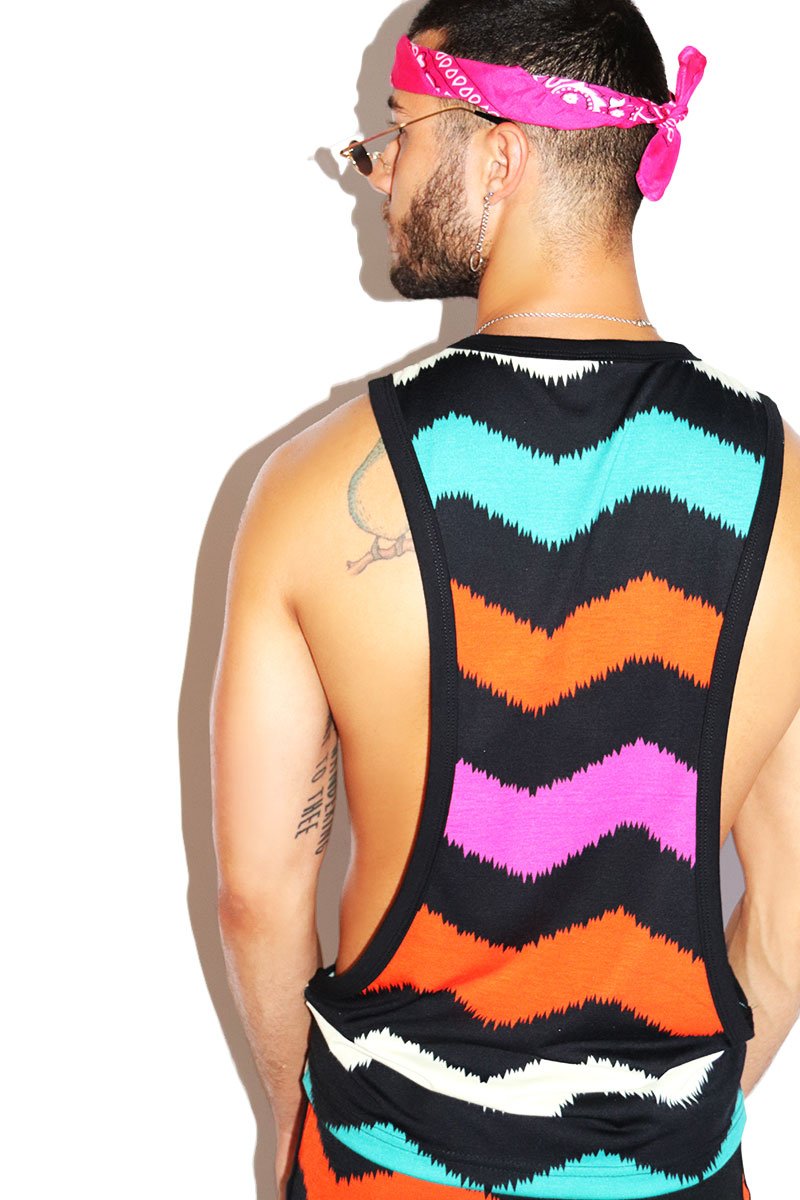 Neapolitan Chevron Low Arm Tank- Multi
