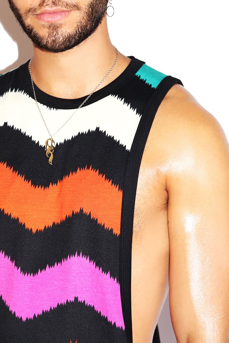 Neapolitan Chevron Low Arm Tank- Multi