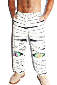 Mummy All Over Print Wide Pants- White