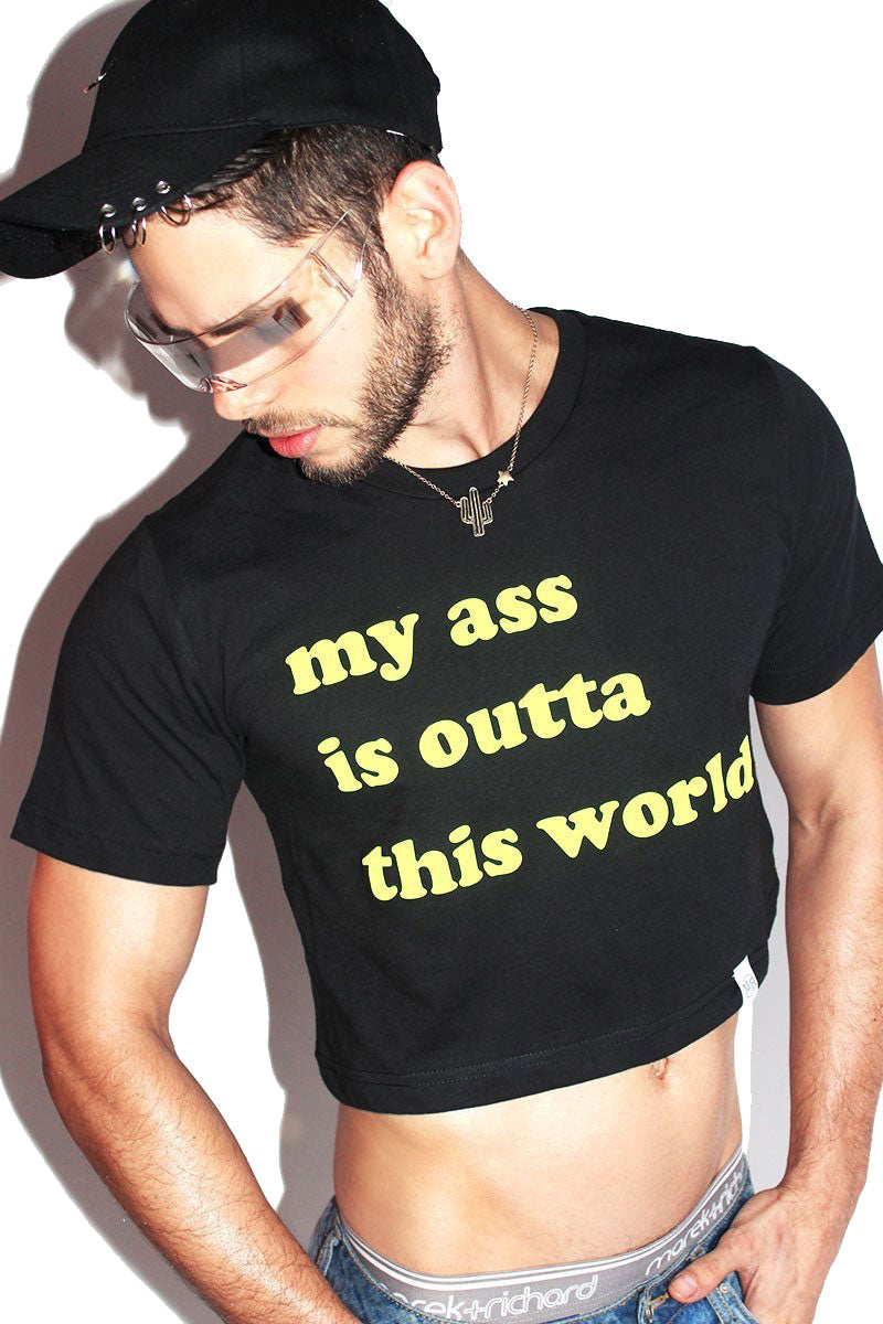 Outta This World Crop Tee-Black