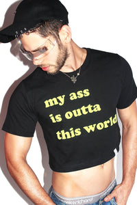 Outta This World Crop Tee-Black