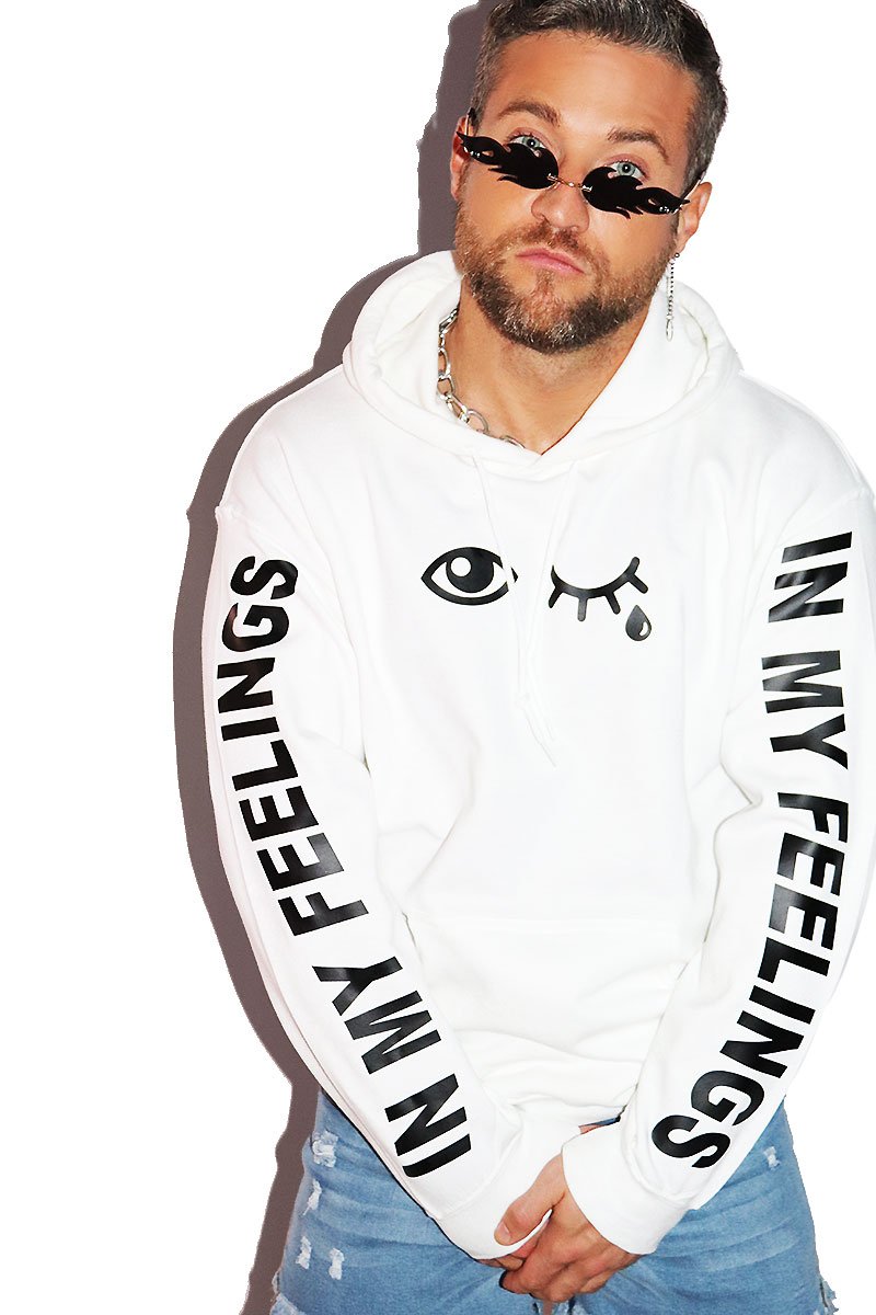 In My Feelings Long Sleeve Hoodie- White