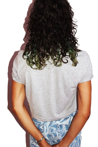Non Binary Love Crop Tee- Grey