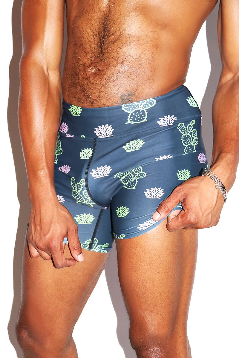 Prickley Pear Biker Shorts- Dark Charcoal