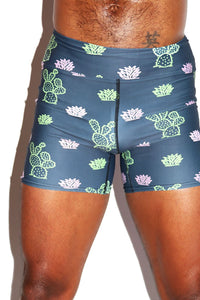 Prickley Pear Biker Shorts- Dark Charcoal