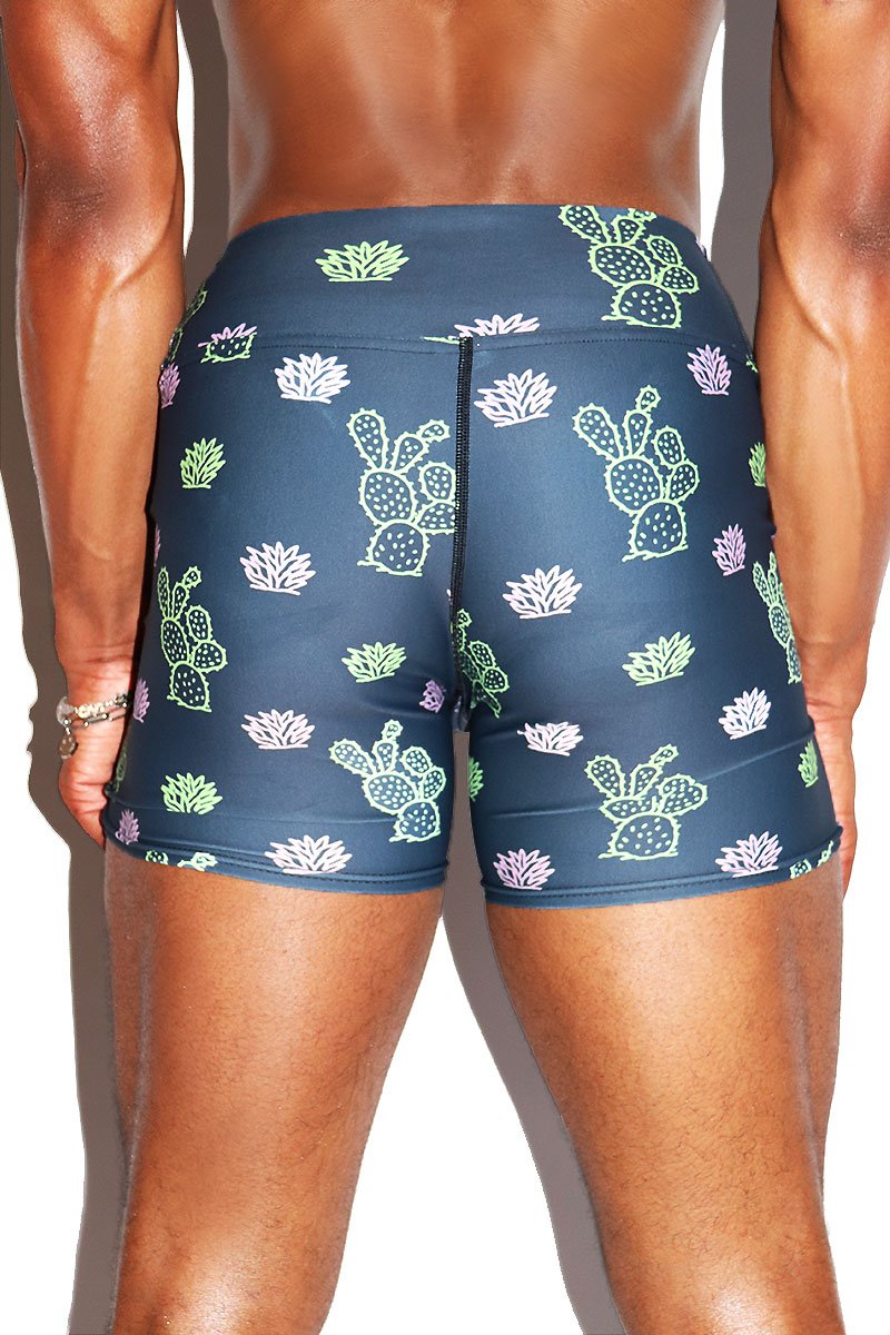 Prickley Pear Biker Shorts- Dark Charcoal