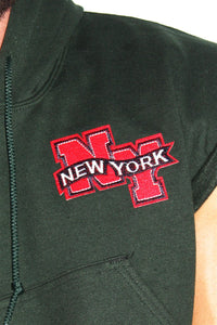 New York Sleeveless Hoodie-Green