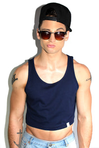 Core Crop Racerback Tank- Navy