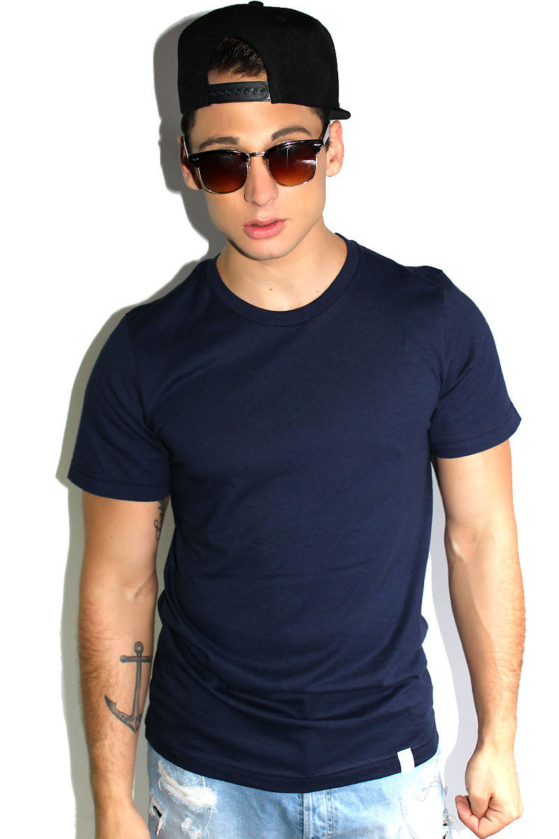 Core Crewneck Tee-Navy