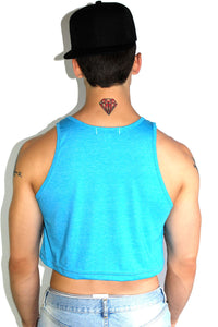 Core Crop Racerback Tank-Blue