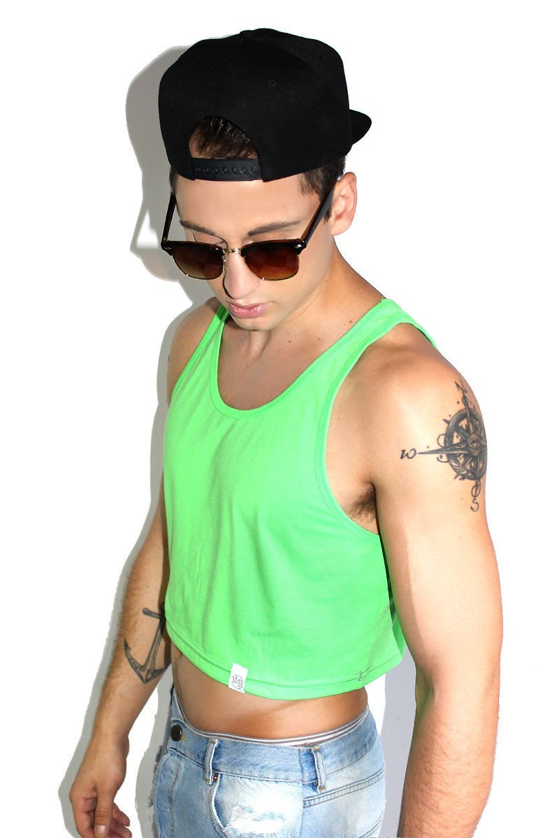 Multipack-Core Crop Racerback Tanks-Neon