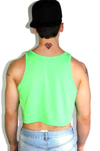 Multipack-Core Crop Racerback Tanks-Neon