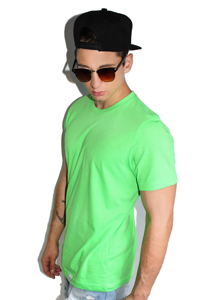 Core Crewneck Tee-Neon Green