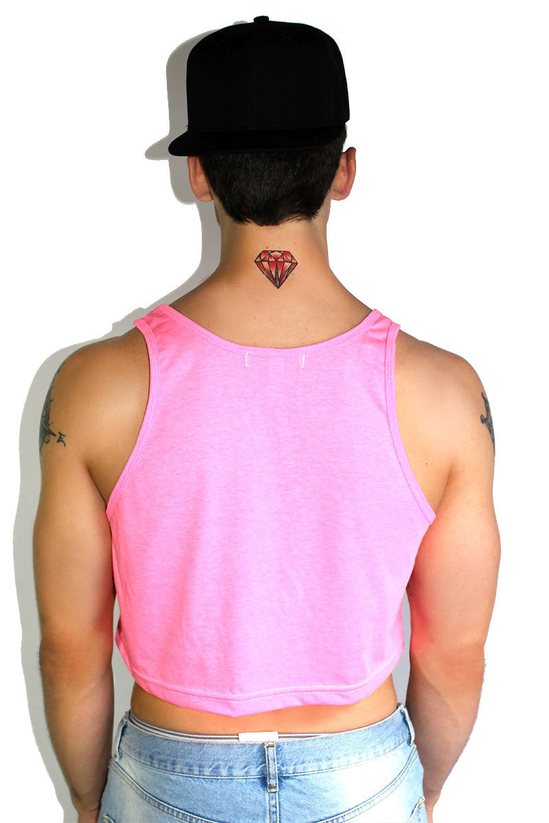 Core Crop Racerback Tank- Neon Pink