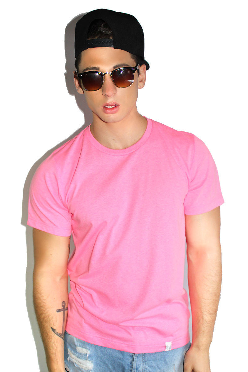 Core Crewneck Tee-Neon Pink