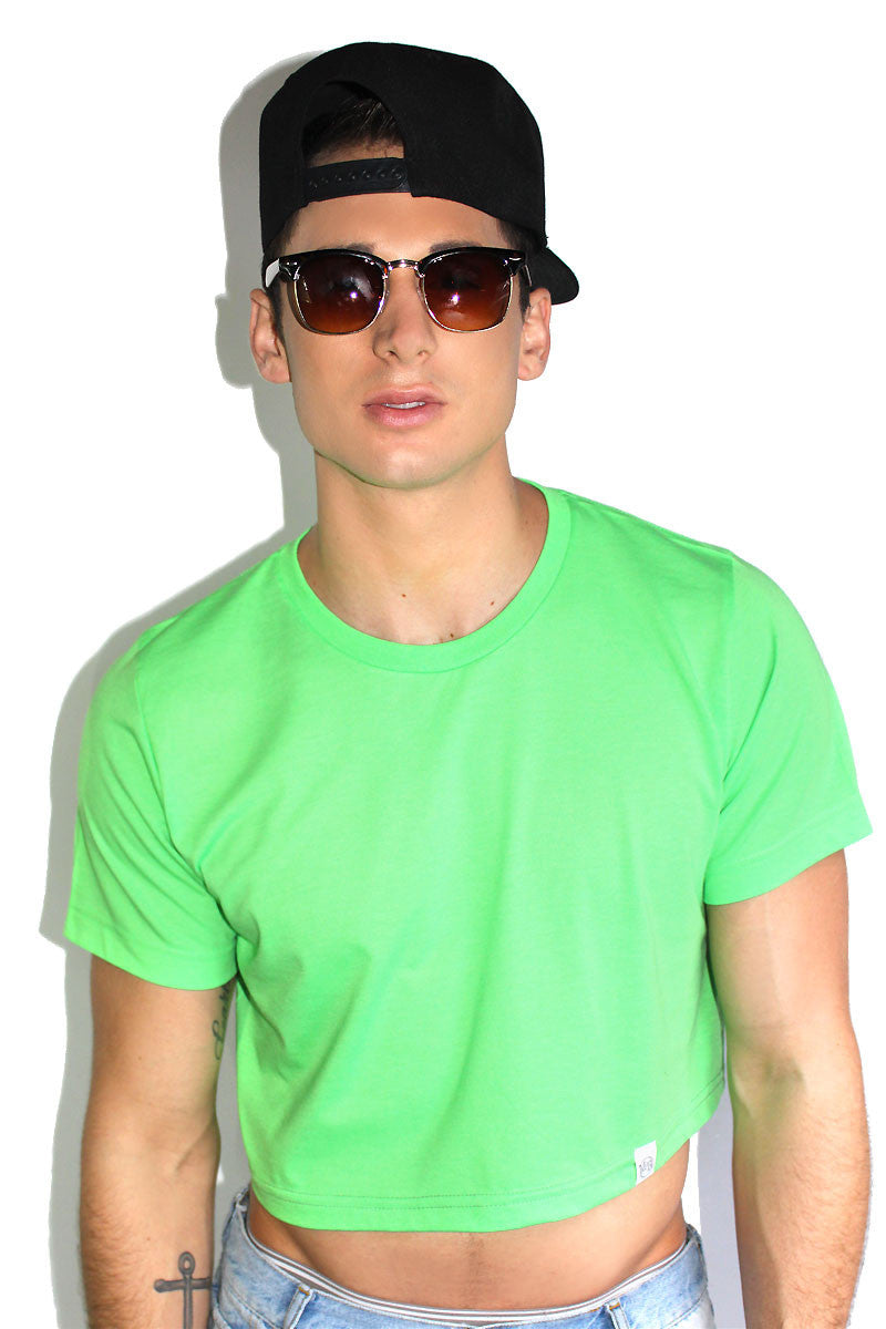 Core Crop Tee-Neon Green