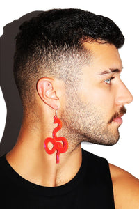 Snake Bite Acrylic Single Earring- Pink