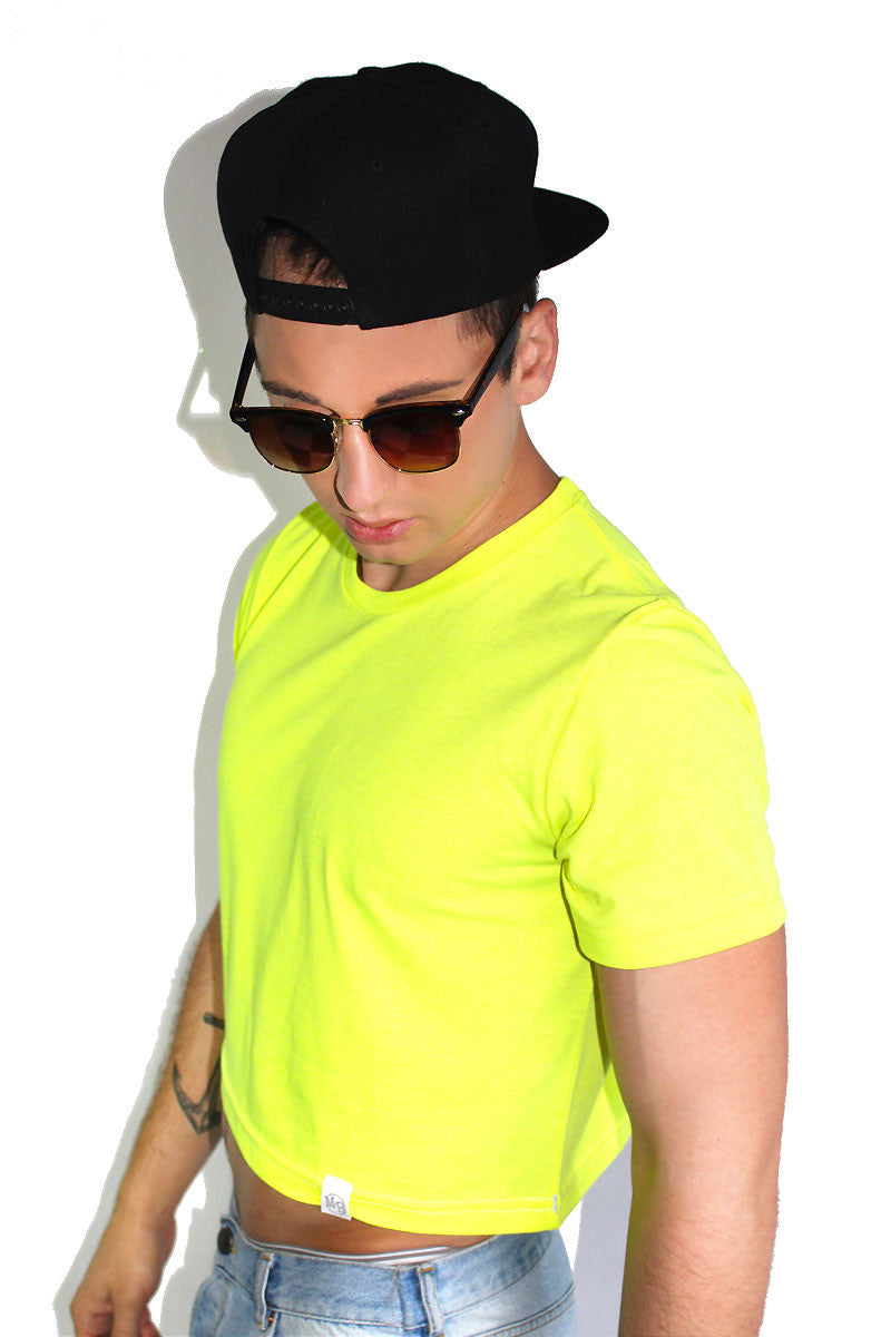 Core Crop Tee-Neon Yellow