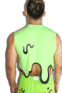 Toxic Goo Crop Tank-Neon Green