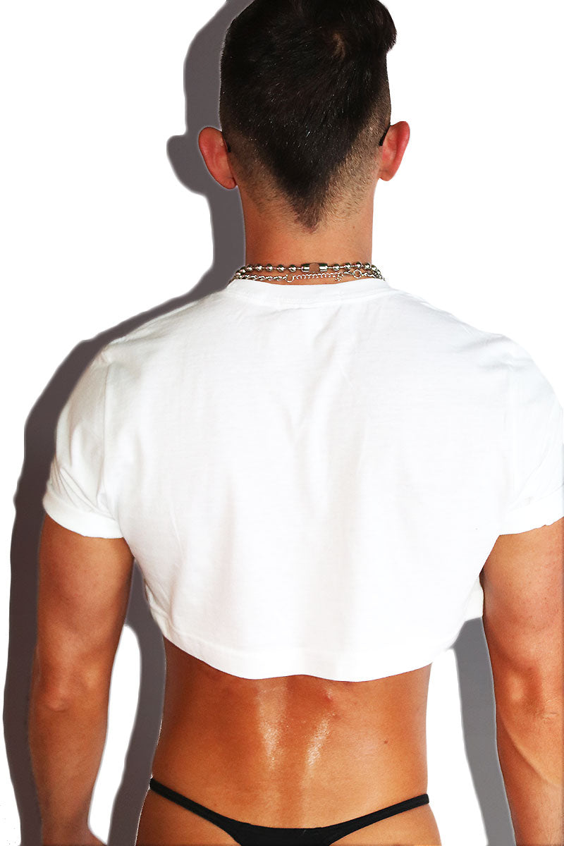 Coke Happy Smile Fringe Extreme Crop Tee- White