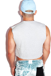 Not Your Twink Crop Tank-Grey