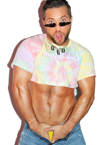 Nude Is The New Normal Tye Dye Extreme Crop Tee-Multi