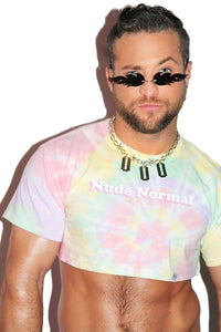 Nude Is The New Normal Tye Dye Extreme Crop Tee-Multi