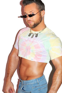 Nude Is The New Normal Tye Dye Extreme Crop Tee-Multi