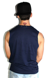 Core Sleeveless Tee-Navy