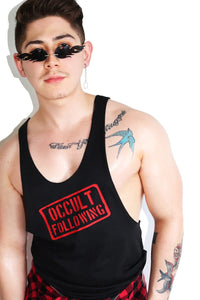 Occult Following String Tank-Black