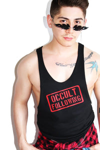 Occult Following String Tank-Black